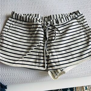 J. Crew Black and White Striped Athletic Shorts
